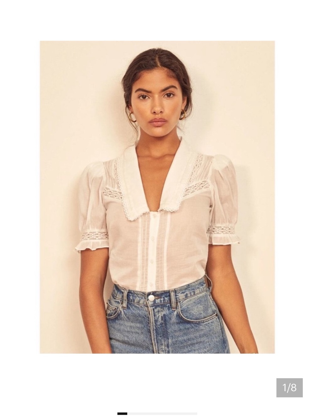 Reformation Hara Top in white size L